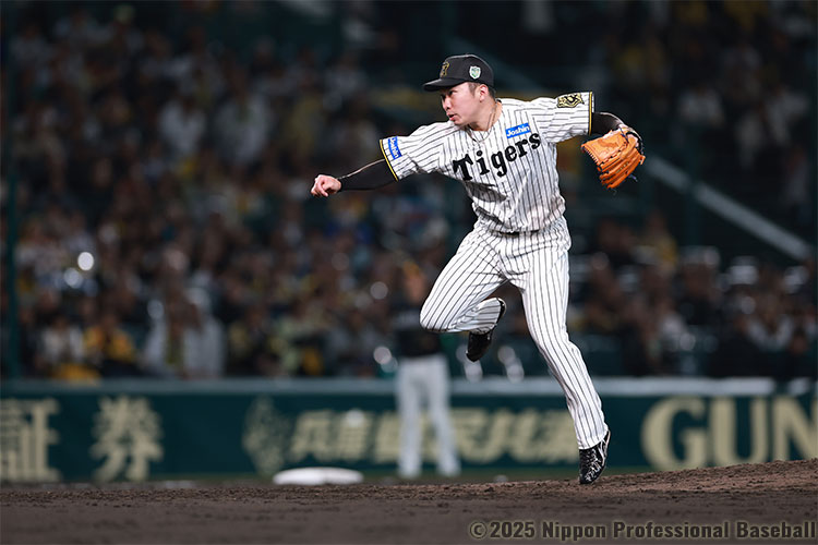 阪神は9回から4番手・石井大智が登板、三者凡退に抑え味方の反撃を待つ